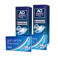 Air Optix Hydraglyde (Cx 6) x2 + Aosept 360ml x2